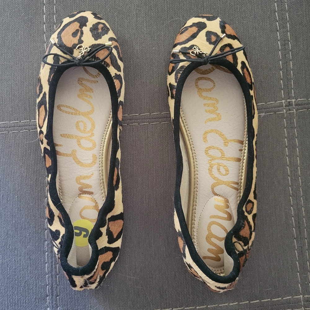 Sam Edelman Leopard Dyed Cow Fur Felicia Flat 9